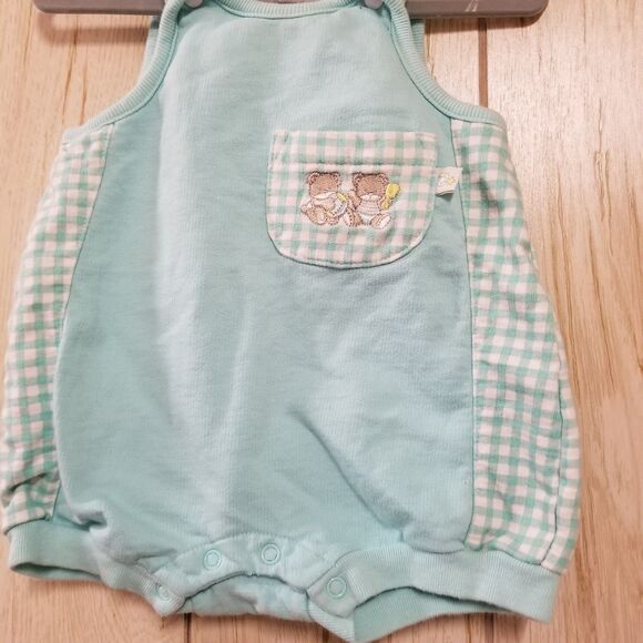 Honors Baby Light Blue Gingham Vintage Overalls 3-6M - Picture 3 of 4